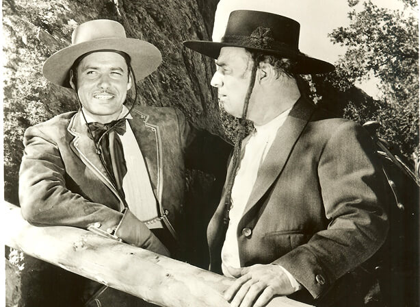 Guy Williams and Gene Sheldon from the television series Zorro