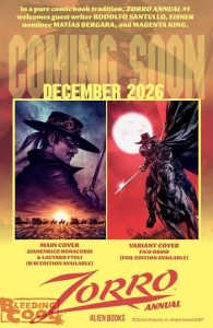 Alien Books’ NYCC 2026 ashcan also spotlights new Zorro stories and Tarzan and the Minotaur, exclusive at IDW booth #4451. image